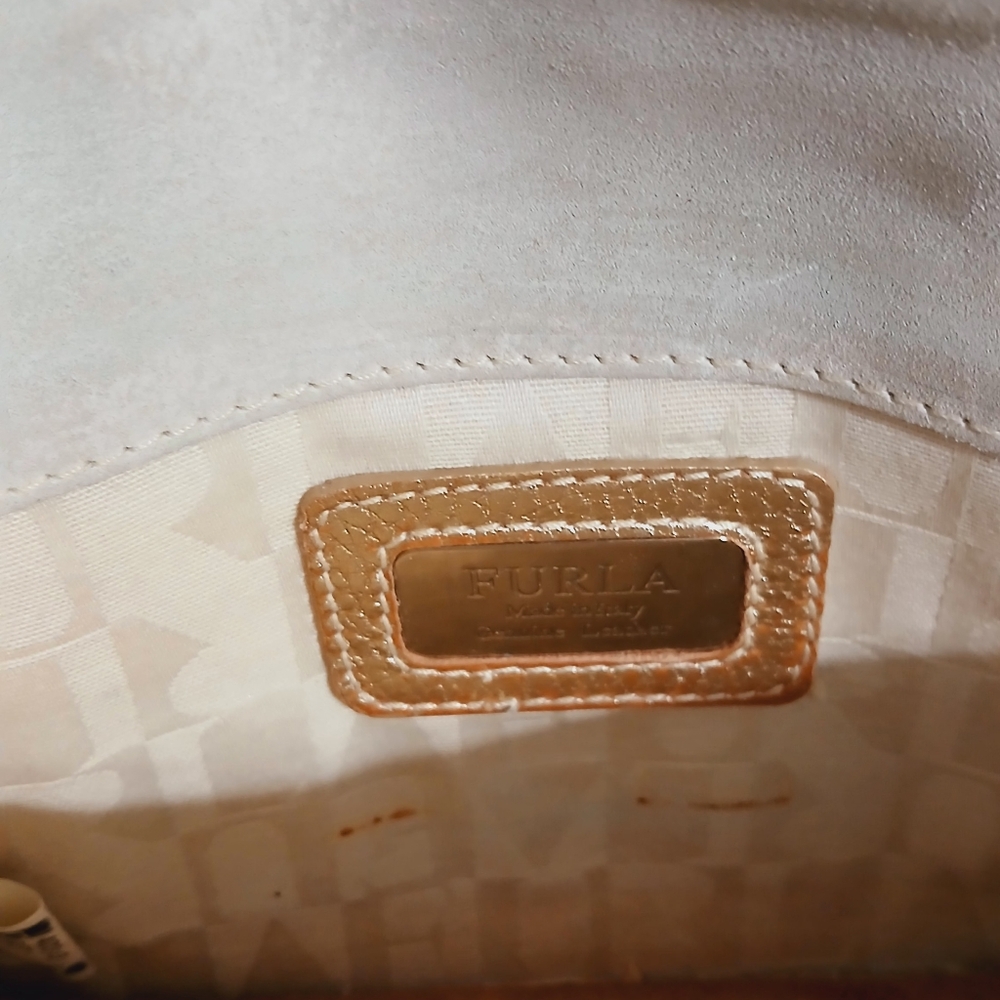 Furla Metallic Effect Leather Clutch/ Hand Bag - Picture 7 of 7